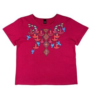 Sabaku Artwear T-Shirt S Southwestern Hummingbird Graphic Original Art Pink USA